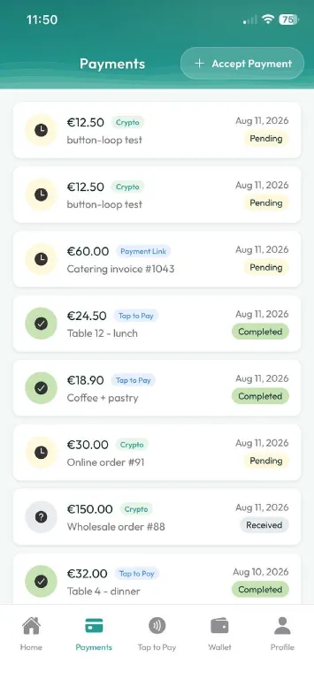 Every payment, whatever way it came in