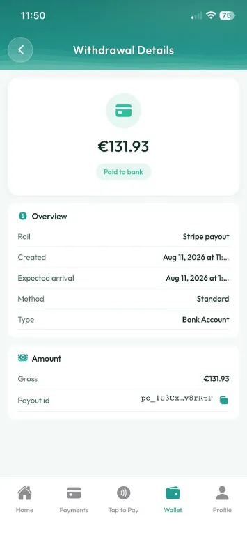 Know when the money actually arrives